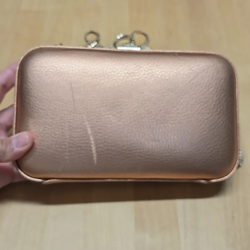 {Rebecca Minkoff} Rose Gold Clutch or Crossbody Bag - Picture 3 of 17